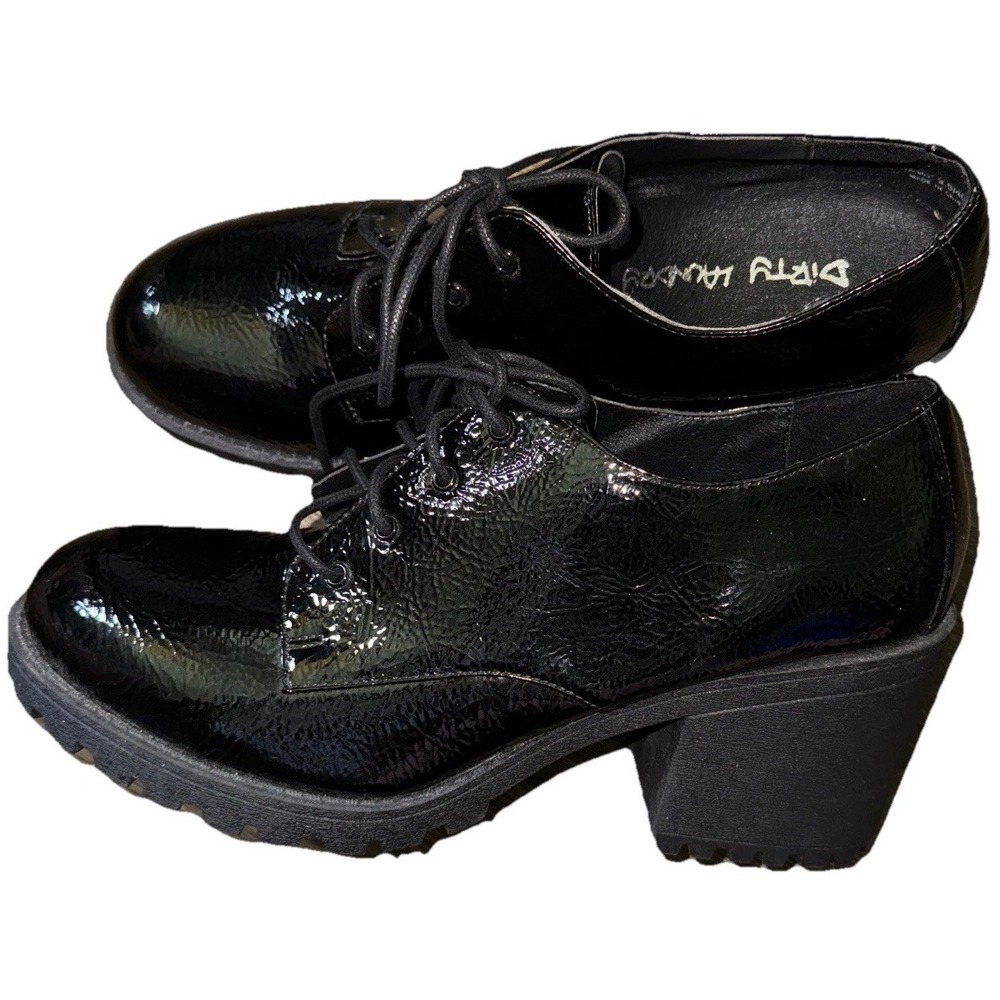 Dirty Laundry Noyz Patent Leather Chunky Heel Shoes Gothic 90's Women's 9.5 NWOT